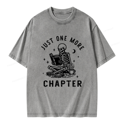 Pagewings Just One More Chapter, Bookish lover Classic T-Shirt Unisex Washed T-shirt