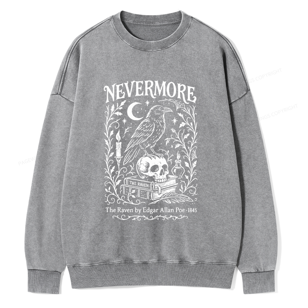 Pagewings Nevermore Unisex Washed Sweatshirt