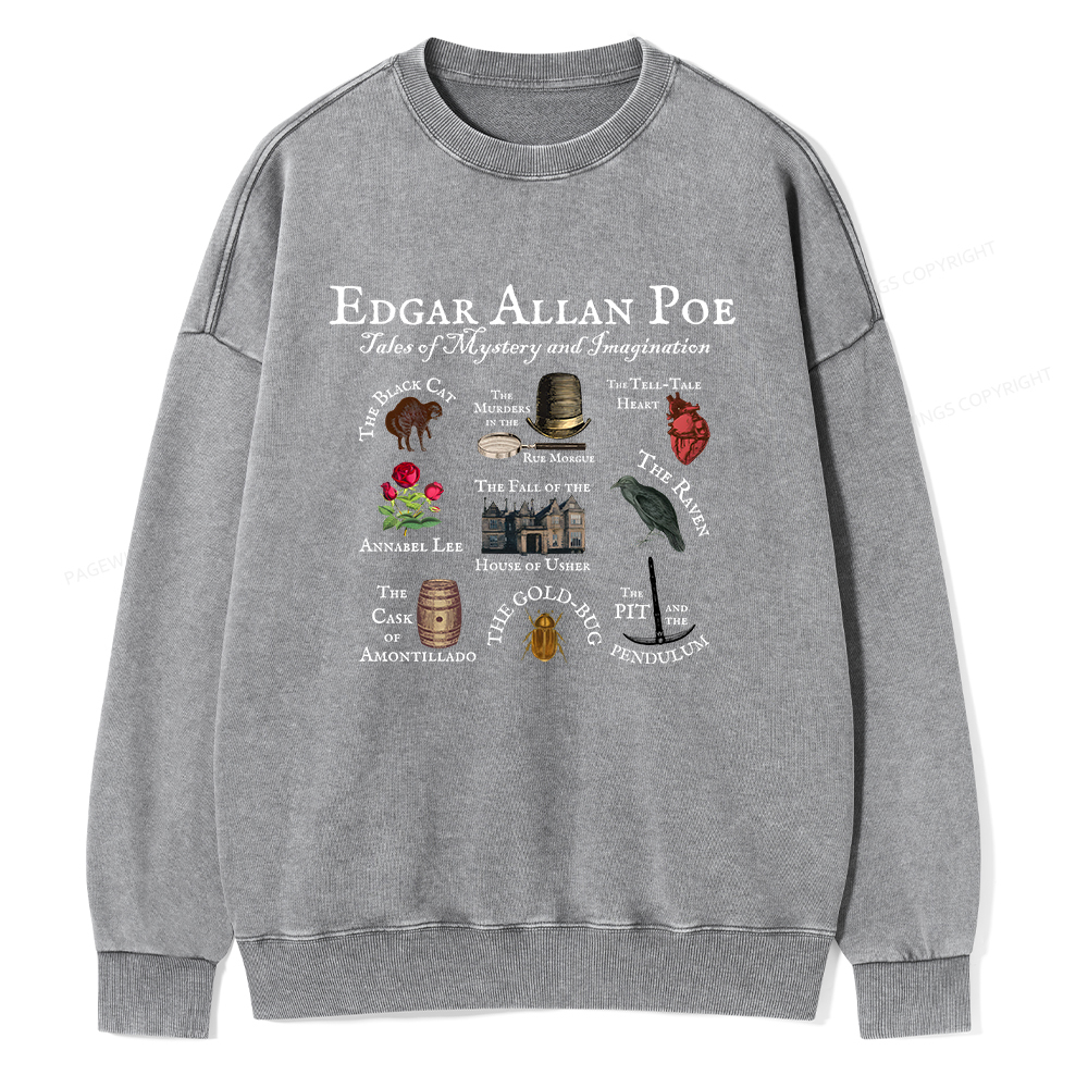 Pagewings Gothic Novel Lover Unisex Washed Sweatshirt