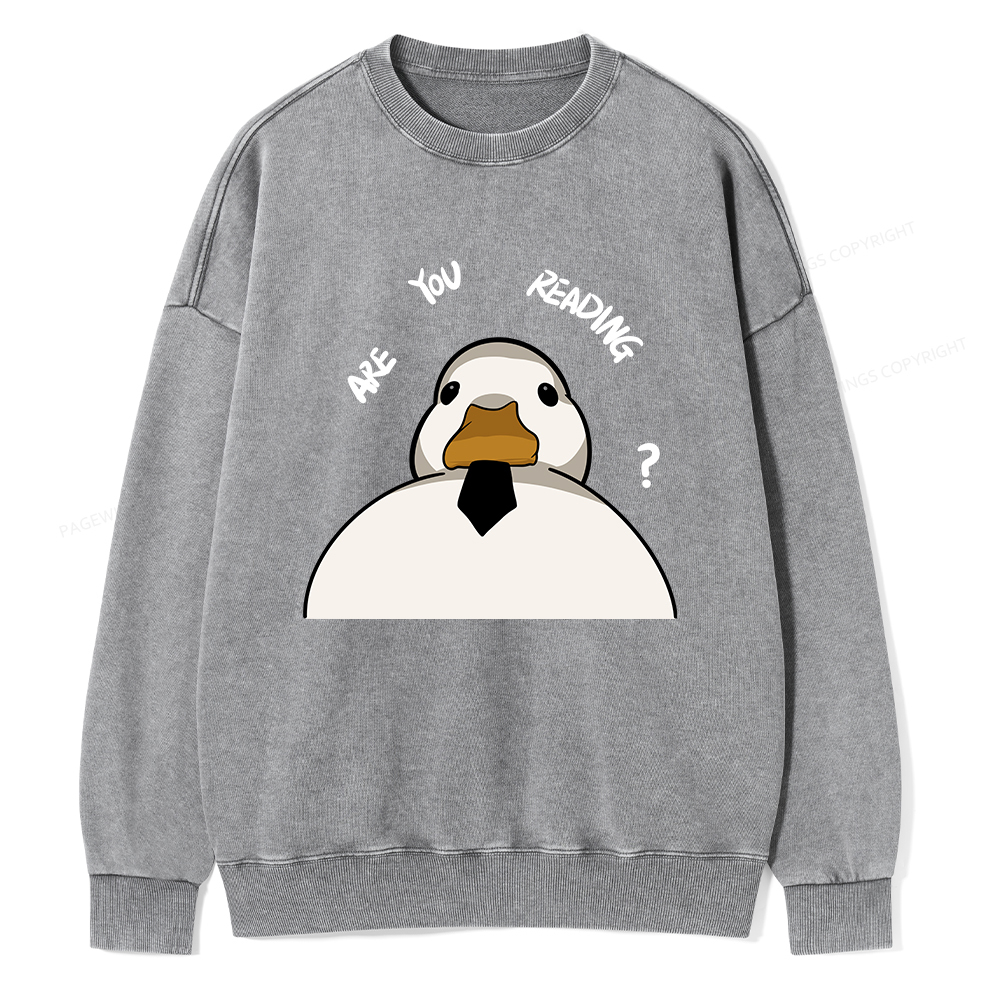 Pagewings Are You Reading Unisex Washed Sweatshirt