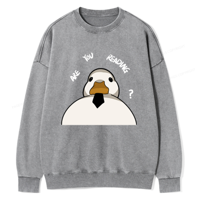 Pagewings Are You Reading Unisex Washed Sweatshirt