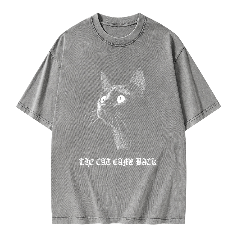 Pagewings The Cat Came Back Unisex Washed T-shirt