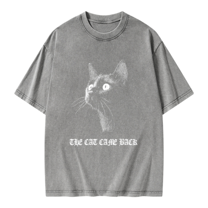 Pagewings The Cat Came Back Unisex Washed T-shirt