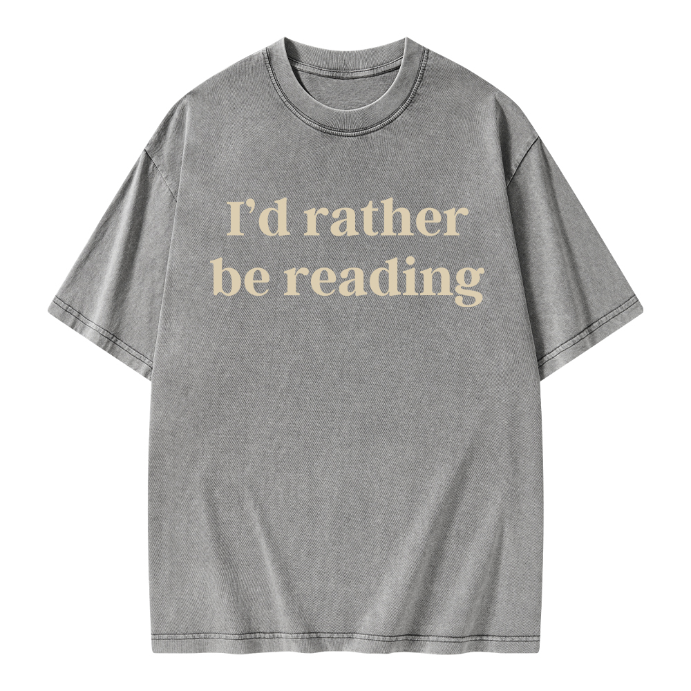Pagewings I'd Rather Be Reading Unisex Washed T-shirt
