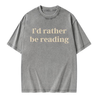 Pagewings I'd Rather Be Reading Unisex Washed T-shirt