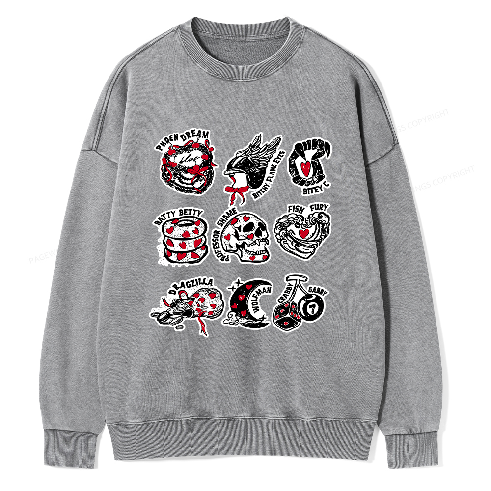 Pagewings Fantasy Bookish Unisex Washed Sweatshirt