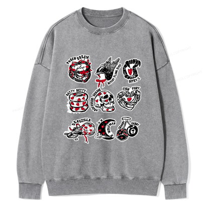 Pagewings Fantasy Bookish Unisex Washed Sweatshirt