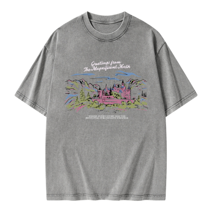 Pagewings Magnificent North Unisex Washed T-shirt