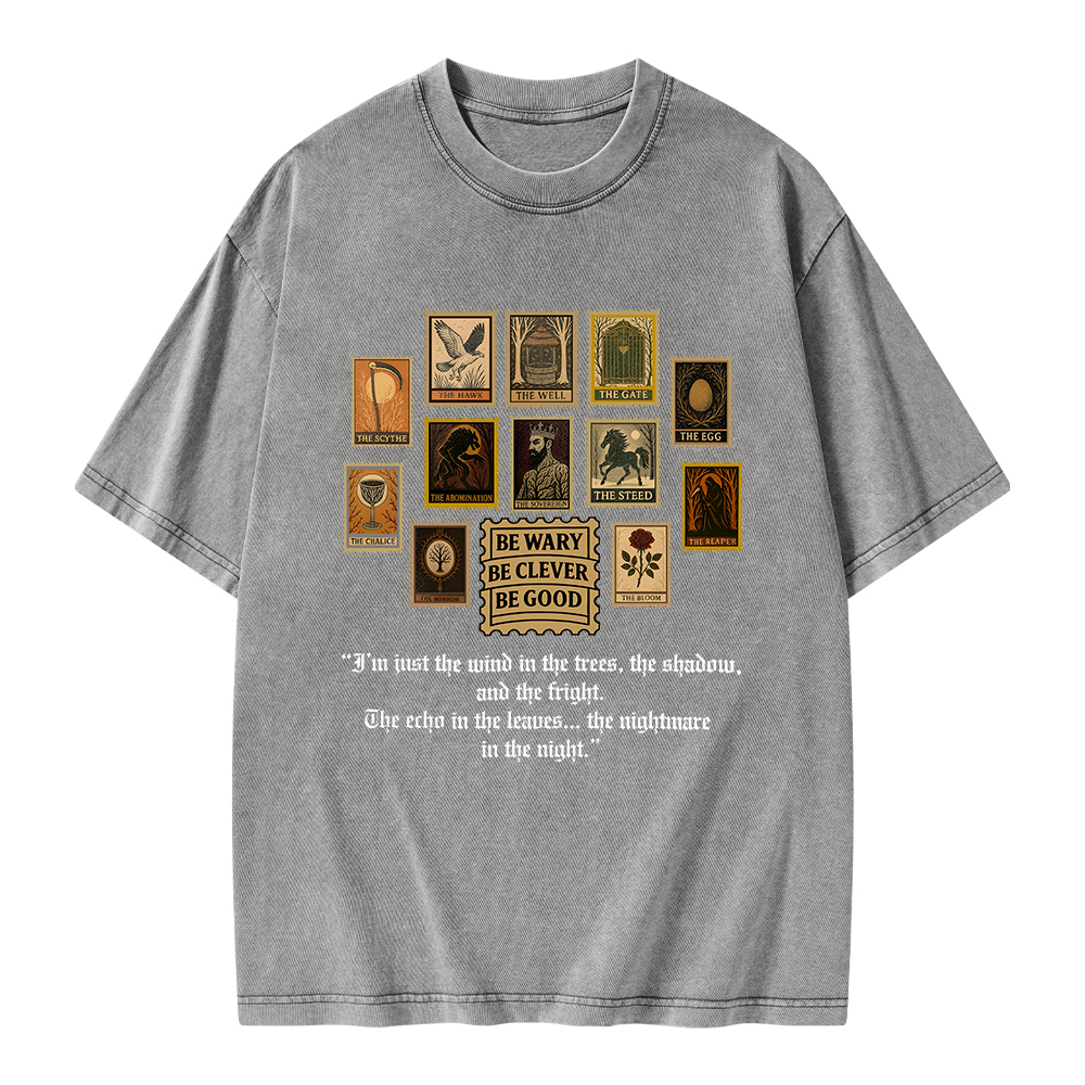 Pagewings Be Wary Be Clever Be Good Unisex Washed T-shirt