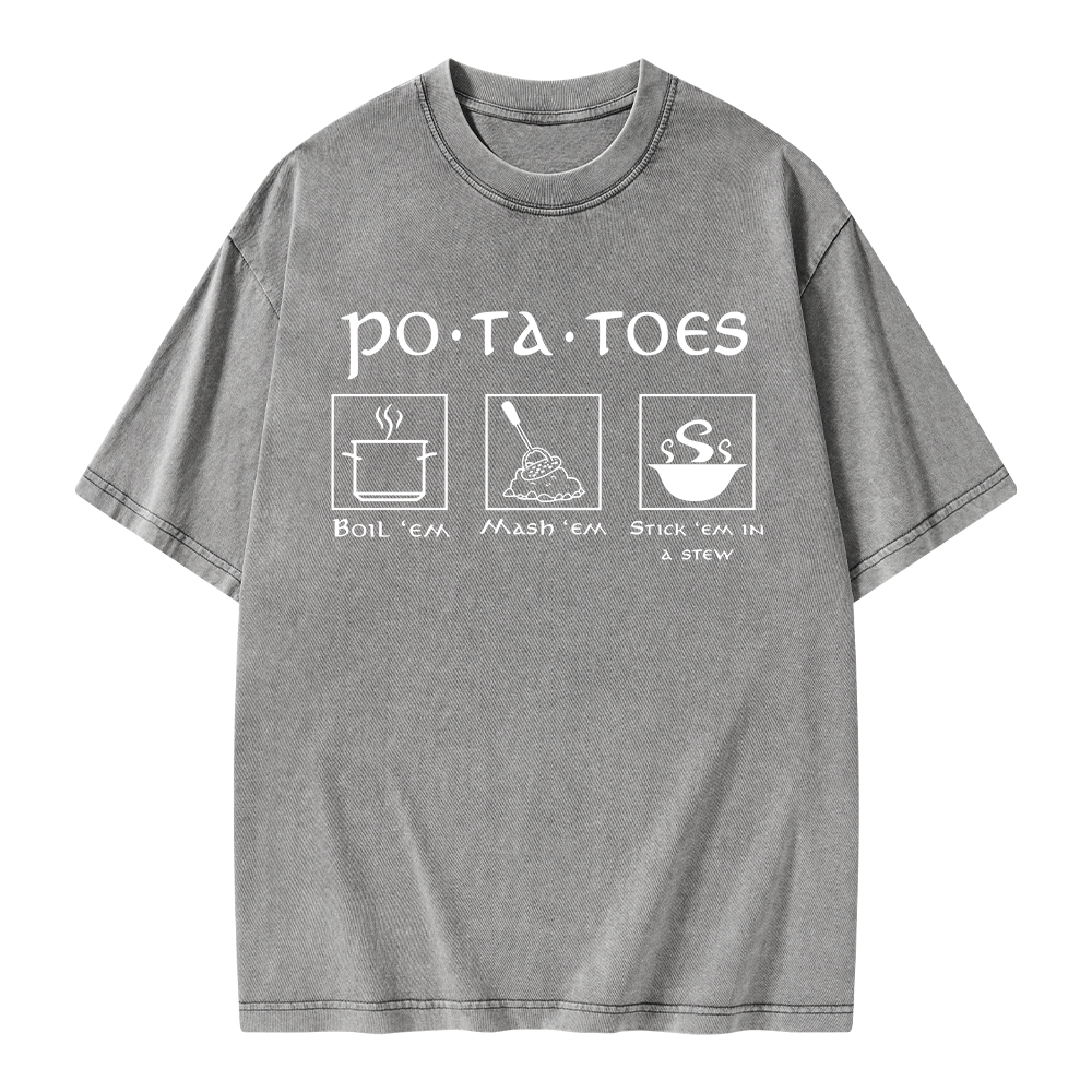 Pagewings Potatoes Unisex Washed T-shirt