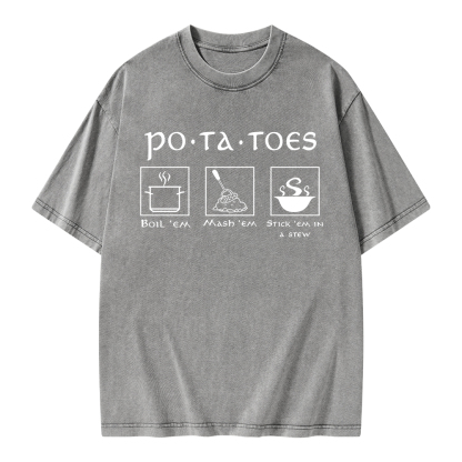 Pagewings Potatoes Unisex Washed T-shirt
