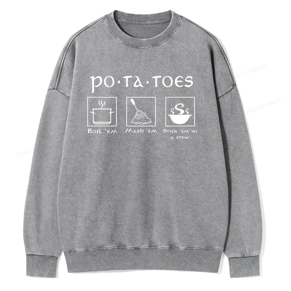 Pagewings Potatoes Unisex Washed Sweatshirt
