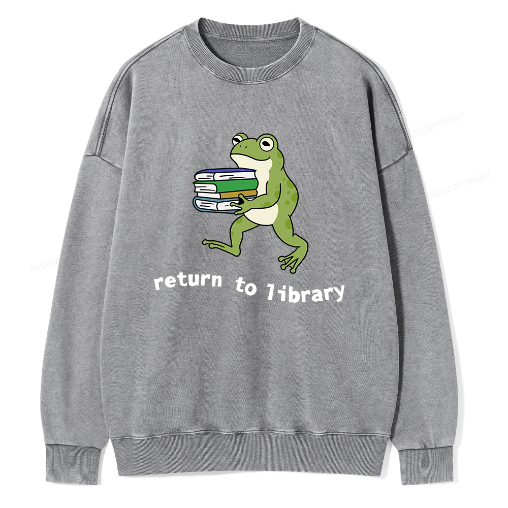 Pagewings Return to Library Unisex Washed Sweatshirt