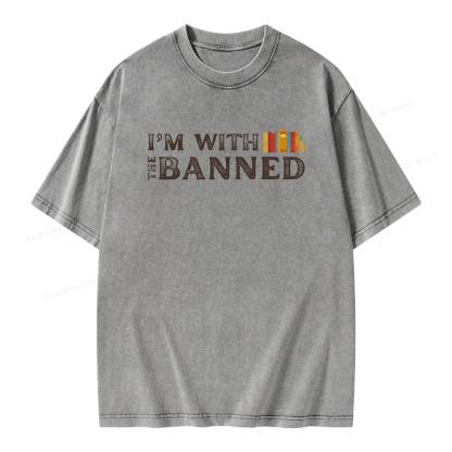 Pagewings I'm With The Banned Unisex Washed T-shirt