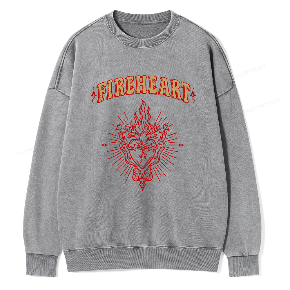 Pagewings Fireheart Unisex Washed Sweatshirt