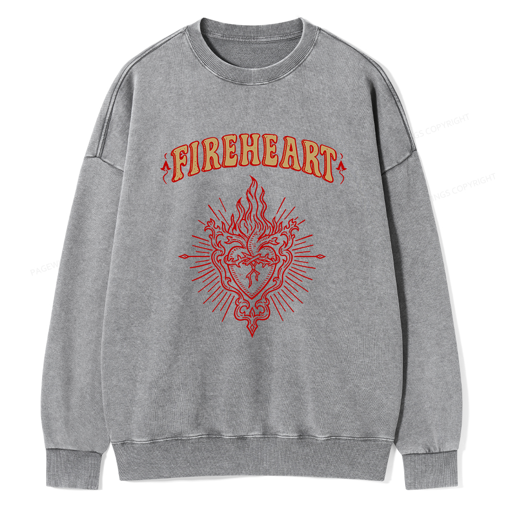 Pagewings Fireheart Unisex Washed Sweatshirt
