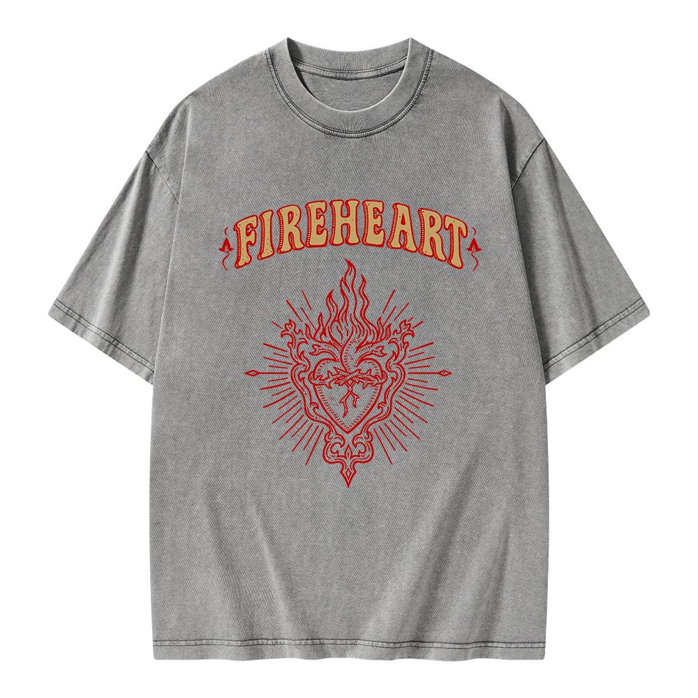 Pagewings Fireheart Unisex Washed T-shirt