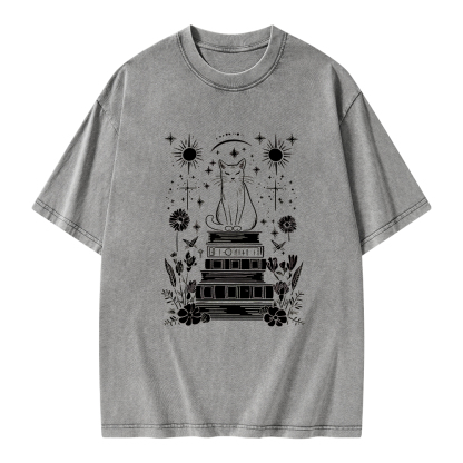 Pagewings Mystical Cat Unisex Washed T-shirt