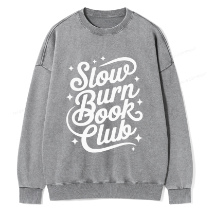 Pagewings Slow Burn Book Club Unisex Washed Sweatshirt