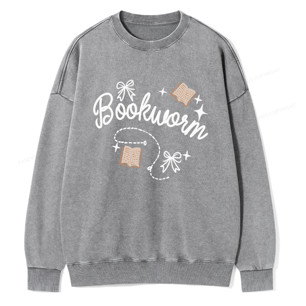 Pagewings Bookworm Unisex Washed Sweatshirt