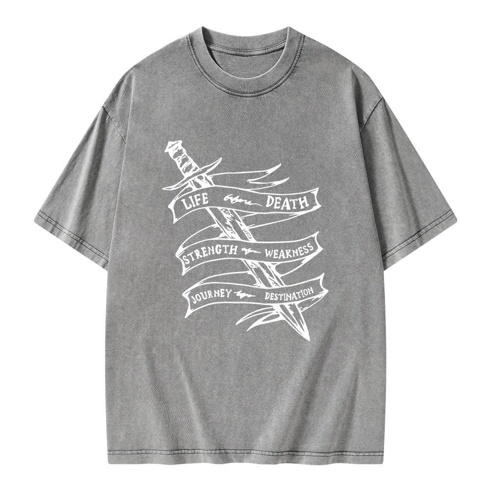 Pagewings Life Before Death Unisex Washed T-shirt