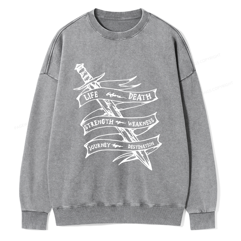 Pagewings Life Before Death Unisex Washed Sweatshirt