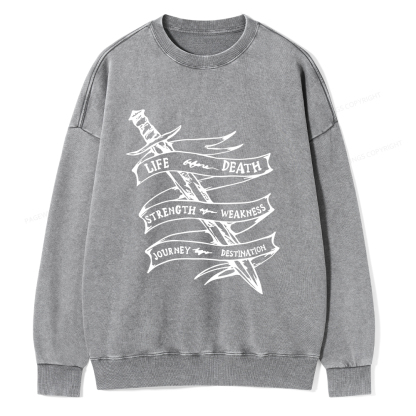 Pagewings Life Before Death Unisex Washed Sweatshirt