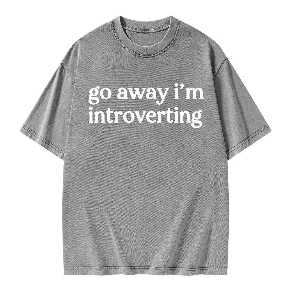 Pagewings Go Away I'm Introverted Unisex Washed T-shirt