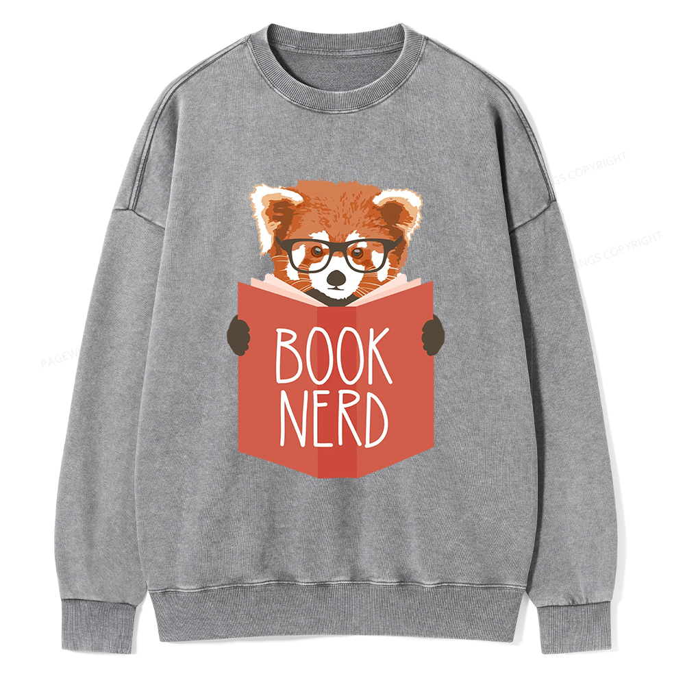 Pagewings Book Nerd Unisex Washed Sweatshirt
