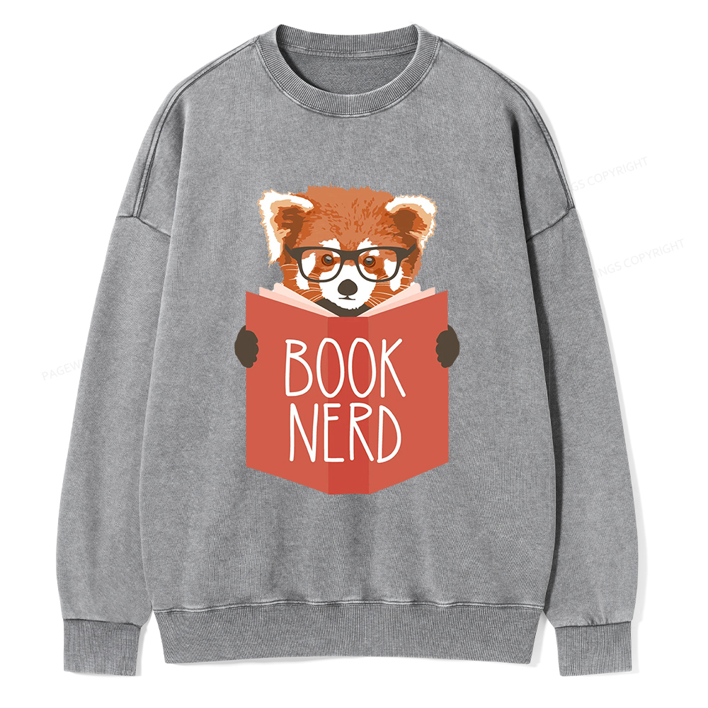Pagewings Book Nerd Unisex Washed Sweatshirt