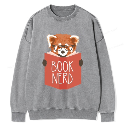 Pagewings Book Nerd Unisex Washed Sweatshirt