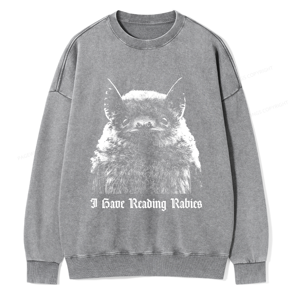 Pagewings I Have Reading Rabies Unisex Washed Sweatshirt
