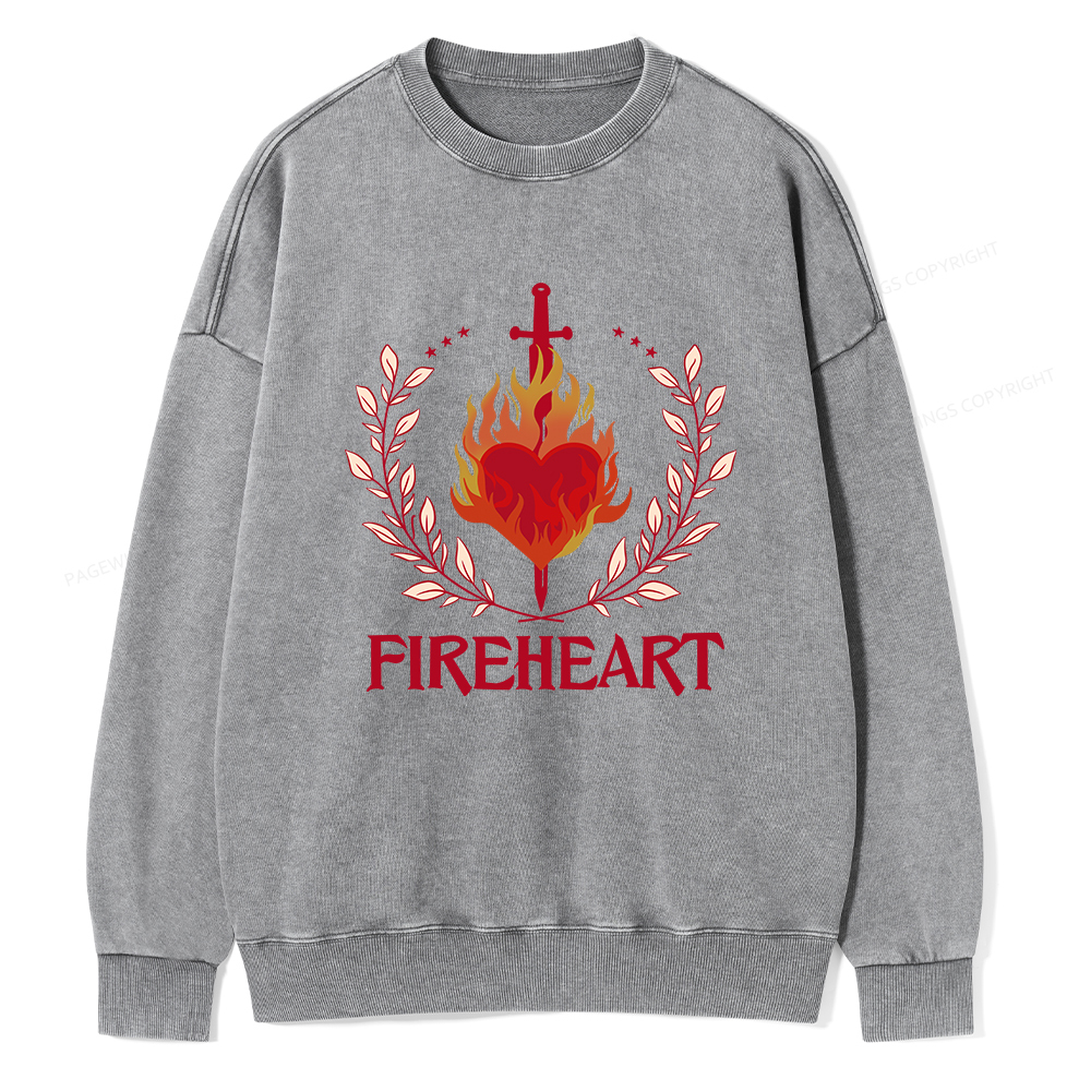 Pagewings Fireheart Unisex Washed Sweatshirt