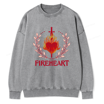 Pagewings Fireheart Unisex Washed Sweatshirt