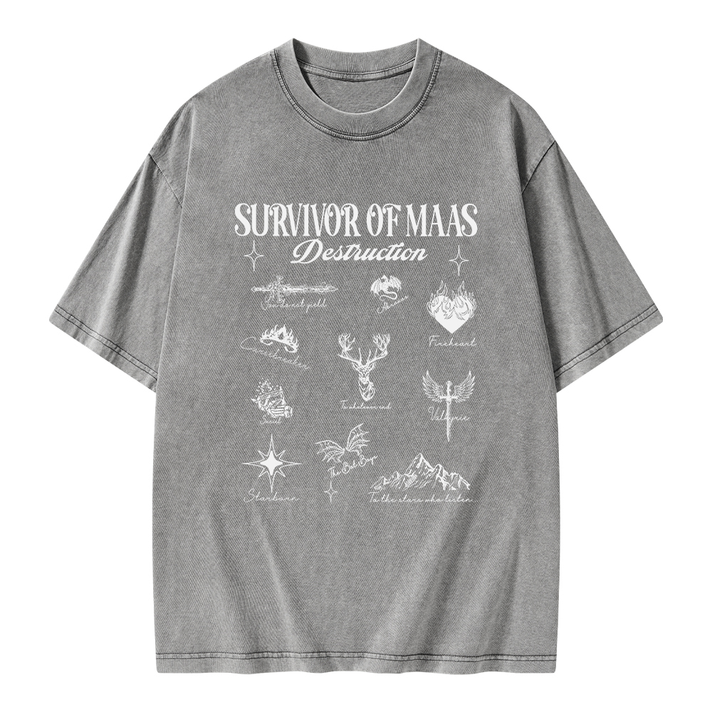 Pagewings Survivor of Maas Unisex Washed T-shirt