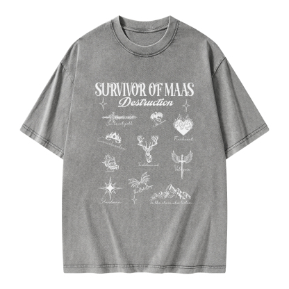 Pagewings Survivor of Maas Unisex Washed T-shirt