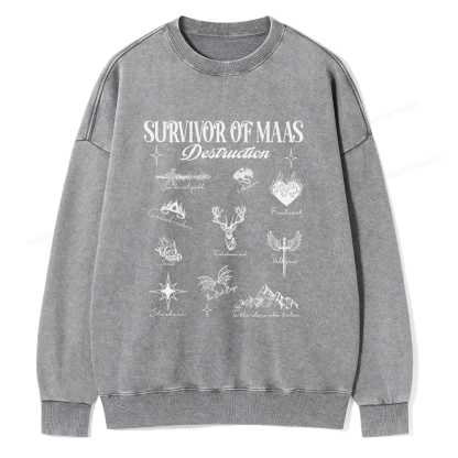 Pagewings Survivor of Maas Unisex Washed Sweatshirt