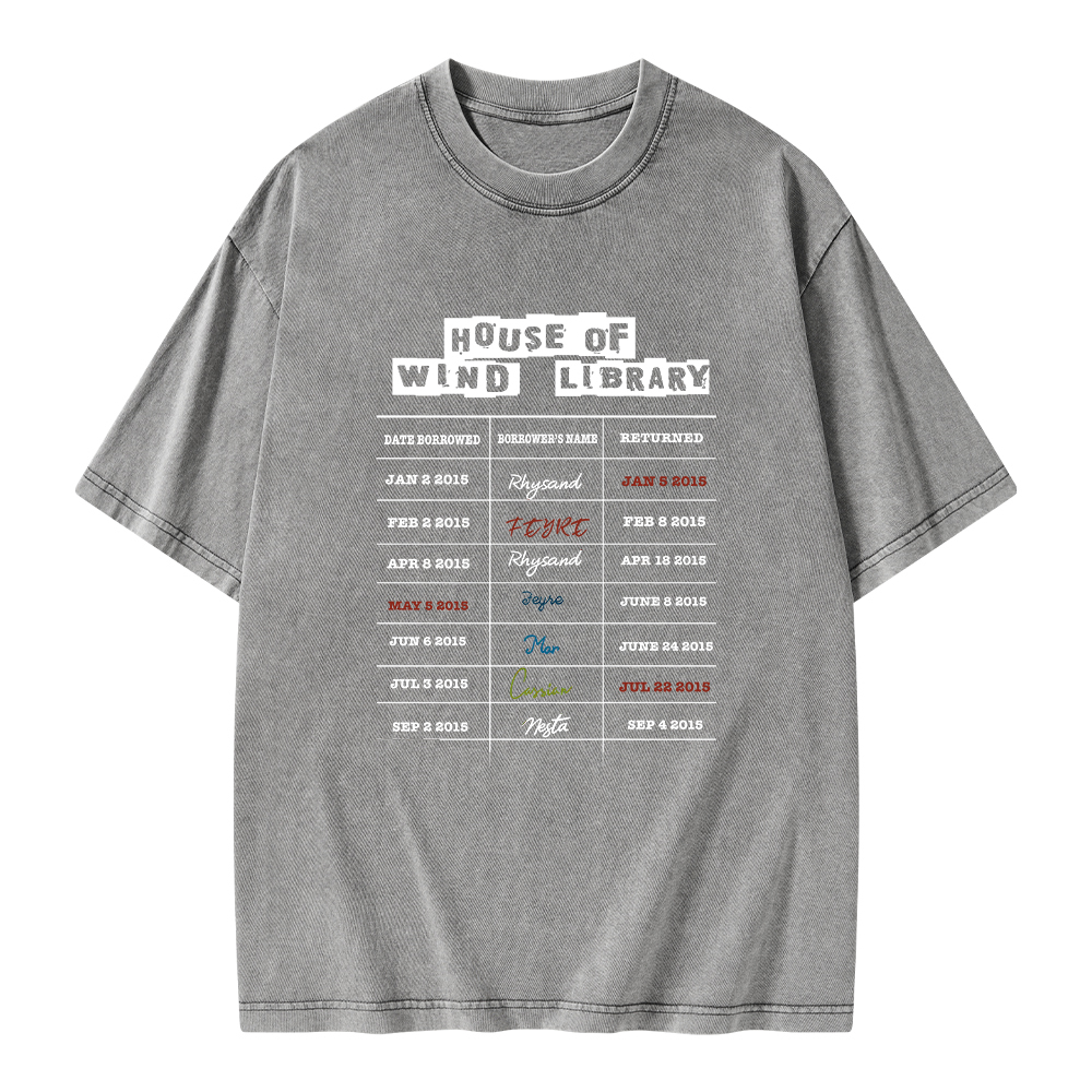 Pagewings House Of Wind Library Unisex Washed T-shirt