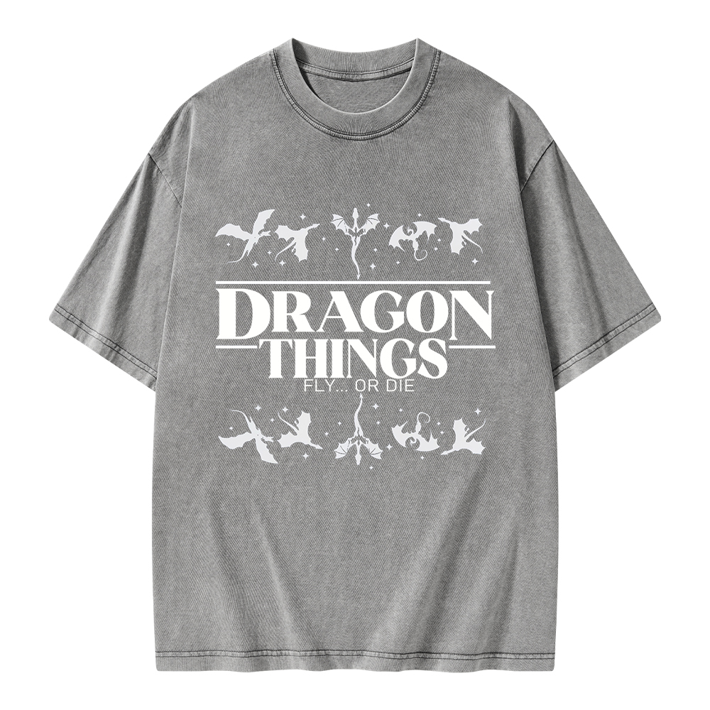 Pagewings Dragon Things Unisex Washed T-shirt