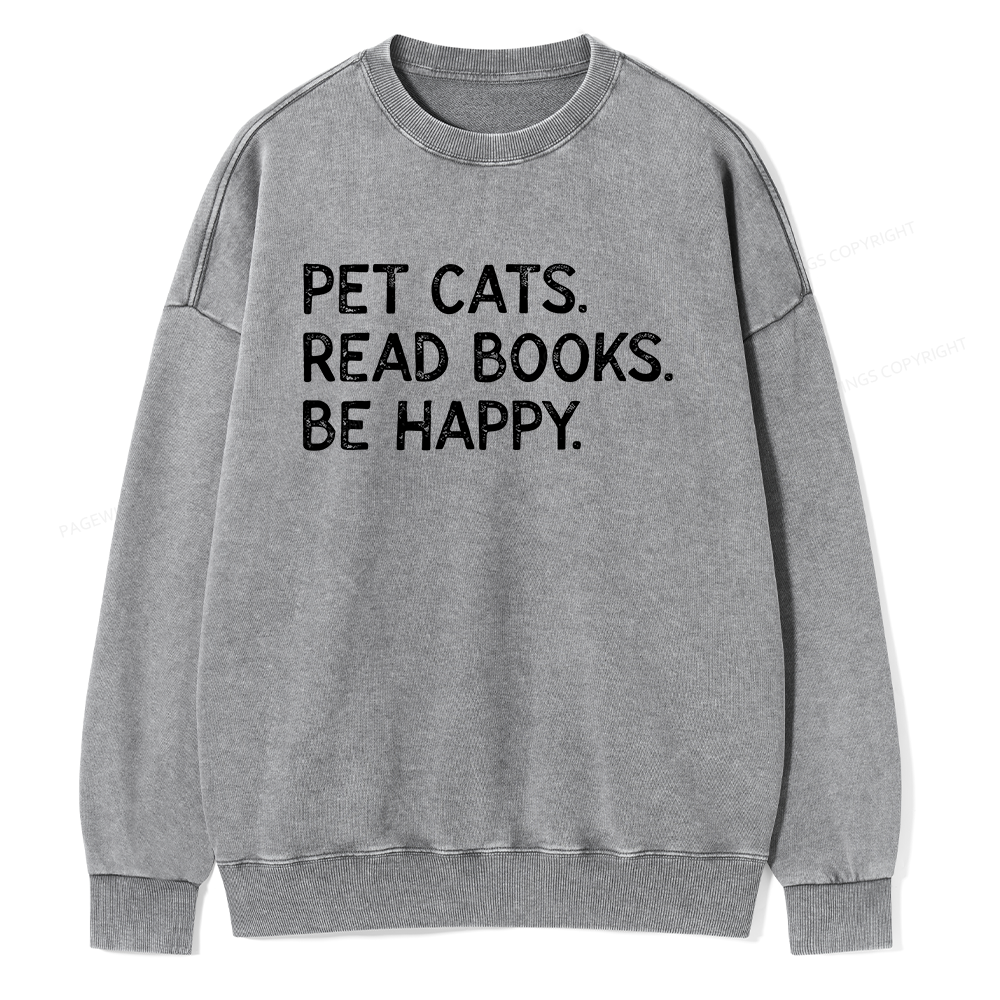 Pagewings Dogs Reading Books Unisex Washed Sweatshirt