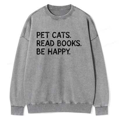 Pagewings Dogs Reading Books Unisex Washed Sweatshirt