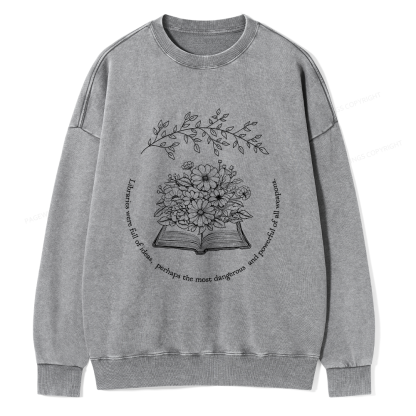 Pagewings Libraries Were Full Of Ideas Unisex Washed Sweatshirt