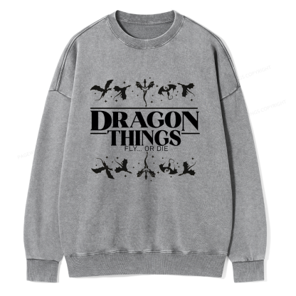 Pagewings Dragon Things Fly Unisex Washed Sweatshirt