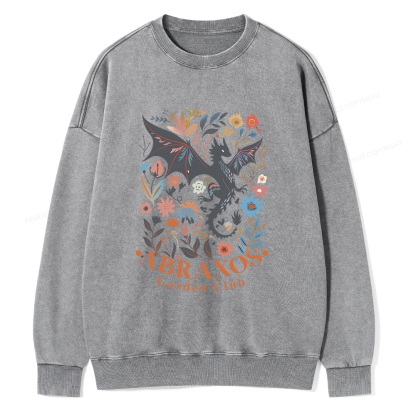 Pagewings Abraxos Flower Shirt Unisex Washed Sweatshirt