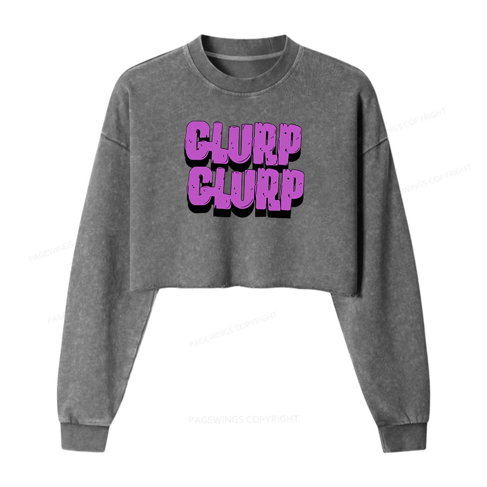 Pagewings Glurp Glurp Washed Crop Sweatshirt