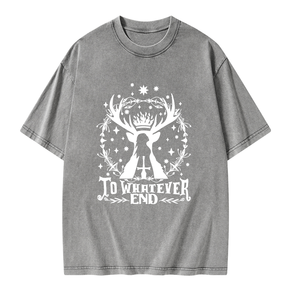 Pagewings To Whatever End Unisex Washed T-shirt