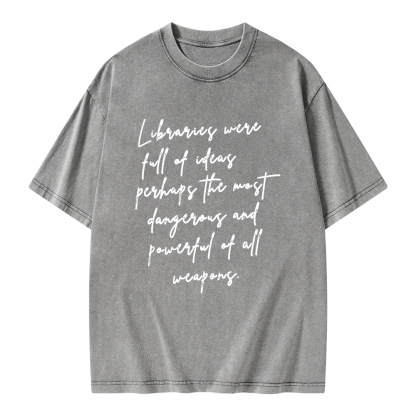 Pagewings Libraries Were Full Of Ideas Unisex Washed T-shirt