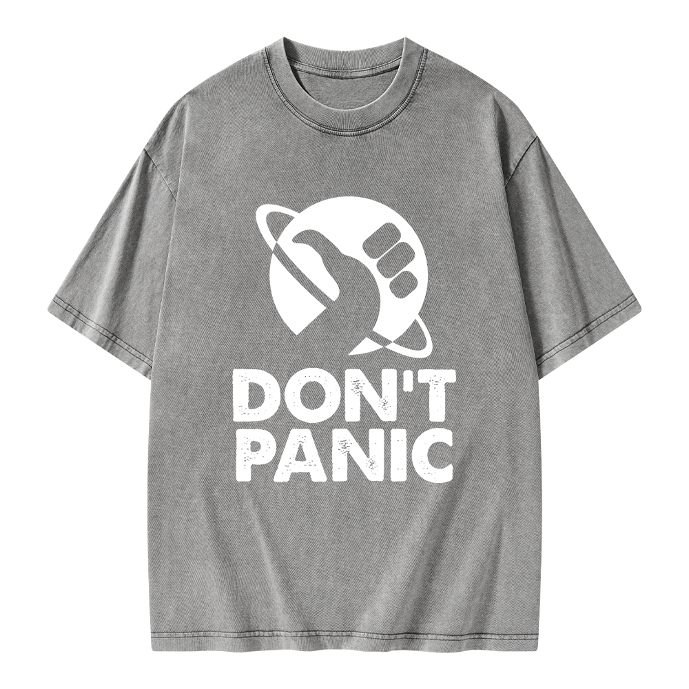 Pagewings Don't Panic Unisex Washed T-shirt