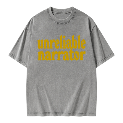 Pagewings Unreliable Narrator Unisex Washed T-shirt