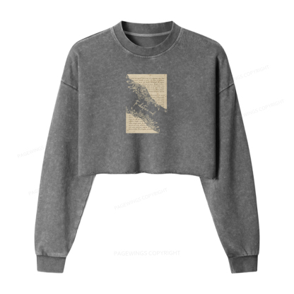 Pagewings To Whatever End Washed Crop Sweatshirt